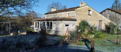 Summary Detached stone house with large barn, over 3ha of land, including woodland and river frontage. This house is situated in a small hamlet near to Montguyon, it has been nicely renovated and has gas central heating and double glazing. There is a...