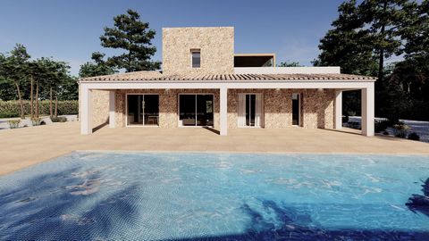 Luxury finca project for sale in Benissa. Wonderful finca with a mediterranean style where rustic and modern elements will be used to create a warm atmosphere. In 10.000m2 it will include a dream garden with native plants as palm and olive trees, vin...