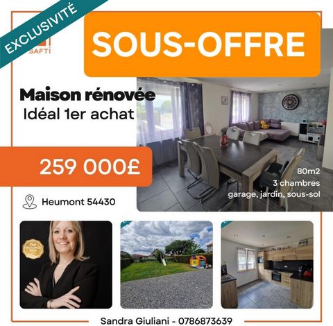Maison rénovée avec 3 chambres, garage, jardin, terrasse aux portes des frontières !