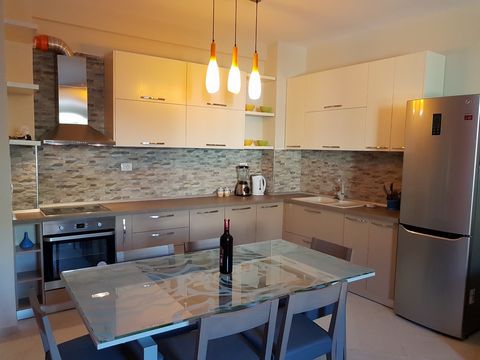 Fully furnished apartment for sale in Lungomare Vlore. The apartment consists of 2 bedrooms, living room with kitchen, a bathroom and a balcony with sea view. Located on the first floor of a new building positioned just a few meters from the sea in t...