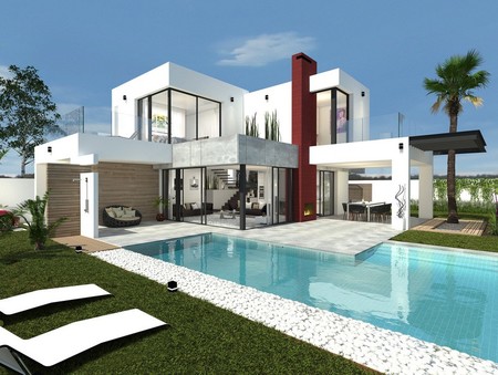These amazing brand new 3 bedroom, 3 bathroom Madeira style detached villas are located in Los Alcazares in a great location situated only a few minute's walk from the town centre and the sea. The ground floor is comprised of a large lounge/dini...