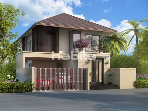 The 2-storey house is located on a plot of 492 square meters, the living area of the house is 199 square meters with 3 bedrooms, 3 bathrooms and parking for two cars. Optional: furniture package with household appliances and decor, swimming pool size...