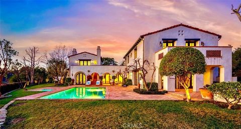 Ambiance of a Santa Barbara Spanish-style estate with panoramic views overlooking the 7th hole of world class Shady Canyon Golf Course. Nestled in a desirable private setting the end of a quiet cul-de-sac. The flexible layout displays a grand living ...