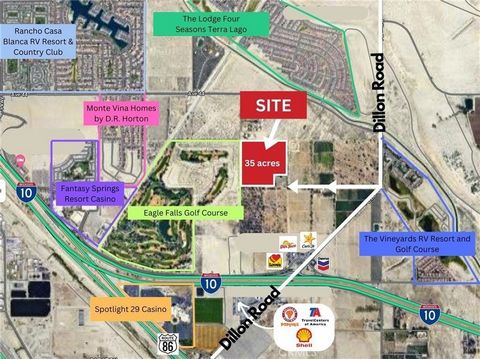 Welcome to an extraordinary investment, development, and builder prospect in the heart of Coachella, California. This expansive 35-acre parcel of level land presents a lucrative development opportunity due to its prime location adjacent to the Eagle ...