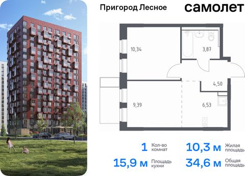 Продается 1-комн. квартира. Квартира расположена на 14 этаже 17 этажного монолитно-кирпичного дома (Корпус 14.1, Секция 2) в ЖК «Пригород Лесное» от группы «Самолет». Жилой комплекс «Пригород Лесное» находится в 7 км от МКАД. До метро «Домодедовская»...