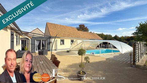 Propriété contemporaine avec piscine, prairie et étang à 20 min du Mans