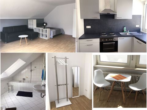 Bright and spacious 1 room apartment - 45 sqm in Ilvesheim. Large, bright living-bedroom, fitted kitchen, daylight bathroom - for 1–2 people Fully equipped: 160cm x 200cm box bed, large wardrobe, couch, desk, fitted kitchen with dishwasher, coffee ma...