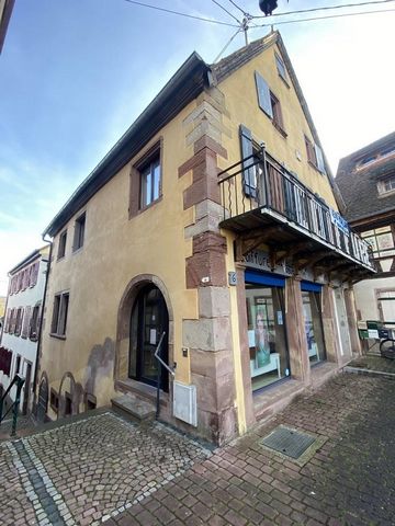BEAUTIFUL BUILDING OF CHARACTER in the centre of Wasselonne composed on the ground floor of a main commercial premises formerly a hairdressing salon sold with all the equipment ready to use (office and toilet) and a small room next to it formerly a n...