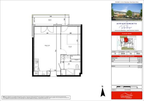 Dpt Aisne (02), CHATEAU THIERRY à vendre appartement T2 neuf de 45 m2 avec terrasse