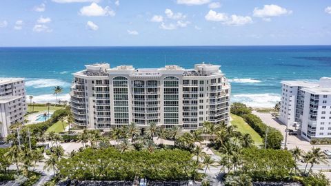 SPECTACULAR DIRECT OCEANFRONT RESIDENCE AT OCEAN GRANDE ON FAMED HILLSBORO MILE. OCEAN TO INTRACOASTAL VIEWS FROM 2 LARGE BALCONIES, HIGH CEILINGS, MARBLE FLOORS, CUSTOM BUILT INS AND FINE DETAILS THROUGHOUT. PRIVATE ELEVATOR ENTERS DIRECTLY INTO UNI...