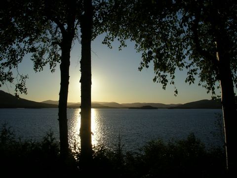 La terrasse face au lac est partiellement à l' ombre et reste confortablement fraiche durant le jour. L ' orientation du du lieu fait en sorte que cet emplacement est parmi les derniers autour du lac à perdre la lumière du soleil couchant. La musique...