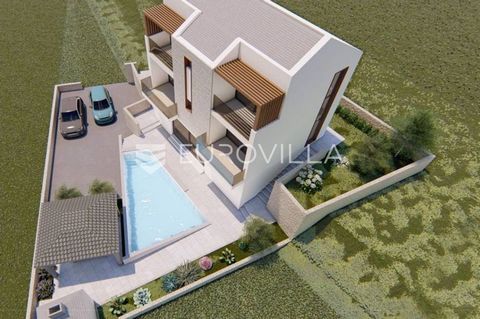 Sevid - in an exceptional location, just 70 meters from the beach, a villa under construction is for sale. Modern Mediterranean villa under construction with four bedrooms gross floor area 189 m2. The villa was designed as a combination of traditiona...