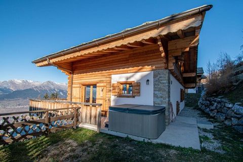 CHALET HIRONDELLE - JACUZZI & LUXURY Stay in this authentic chalet in Veysonnaz, Switzerland, perfect for families. Accommodates up to 12 guests. FEATURES • Amenities: Terrace, fireplace, garden, valley view, Jacuzzi • Size: 170 m², 5-star chalet YOU...