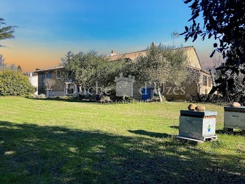 Exclusief, op gelijke afstand van UZES en AVIGNON, bieden wij u deze prachtige boerderij van ongeveer 410 m² aan, gelegen in een dorp met alle voorzieningen, bestaande uit een hoofdhuis, een gîte en een zwembad, allemaal gelegen op een ruim perceel v...