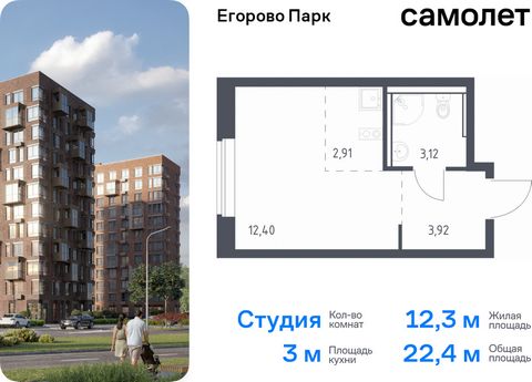 Продается квартира-студия. Квартира расположена на 4 этаже 12 этажного монолитного дома (Корпус 3.1, Секция 3) в ЖК «Егорово Парк» от группы «Самолет». ЖК «Егорово Парк» — подмосковный жилой комплекс комфорт-класса на юго-востоке Подмосковья в 20 мин...