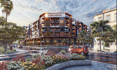 Iconic Resort Hurghada – Apartment A04, one-bedroom 56 sqm with street and mountain views.  Located at ground level along the corridor on the left side of the building is this one bedroom apartment. Apartment has large lounge with window has street a...