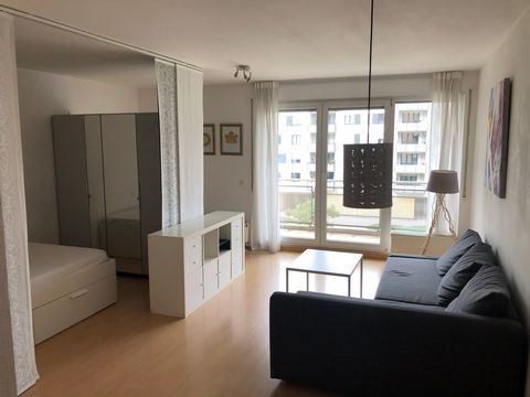 Furnished Appartment with 43m². Highlight is the sunny west balcony, where you can enjoy the afternoon and evening sun. The appartment consists of : - 1 Living room / bed room area - Bed area separated with a curtain - hall - Kitchen fully furnished ...