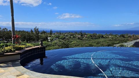 Located in Pineapple Hill Estates, Phase II, Kapalua Resorts prestigious gated community, this custom-built, single-level residence boasts panoramic ocean, sunset, and neighboring island views. With just under 5,000 square feet of living space on app...