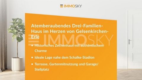 Atemberaubendes Drei-Familien-Haus im Herzen von Gelsenkirchen-Erle *Objektbeschreibung:* Diese historische Doppelhaushälfte, ein charismatisches Zechenhaus aus dem Jahr 1904, wartet auf seinen neuen Besitzer! Das Haus bietet nicht nur eine beeindruc...