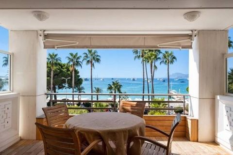 Magnificent 3-room apartment facing south, located in a modern and secure residence on the Croisette. With a living area of ??144m², it consists of an entrance hall, a double living room extended by a large terrace enjoying a splendid view of the sea...