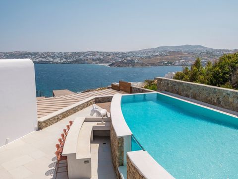 MARKET PRICE: 2.050.000,00 Euros OFFERED DISCOUNTED PRICE: 1.850.000,00 Euros LOCATION: Korfos bay | Kanalia | Mykonos Distance: 2.5 km of Mykonos town, 4 kms of Mykonos airport, 7 kms of Mykonos new port, 1 km of Ornos beach Villa Amethyst (215 sqm....