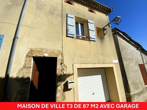 MAISON DE VILLE DE TYPE 3 D&#39;UNE SUPERFICIE HABITABLE DE 87 M2 AVEC GARAGE