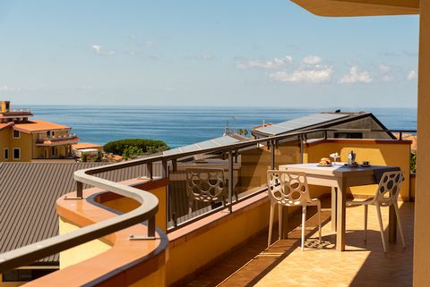 Apartment on the first floor with charming sea views and walking distance to the town of Belvedere Marittima and its lovely harbour. The apartment, measuring 89 sq m net living space, consists of spacious lounge with access onto panoramic terrace wit...