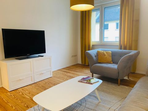 Modern freshly renovated apartment offers space for 2 people or a small family. The bedroom is equipped with a comfortable double bed (Quine size), a wardrobe and a space for working. In the stylish living room a broad format LCD TV expects you for r...