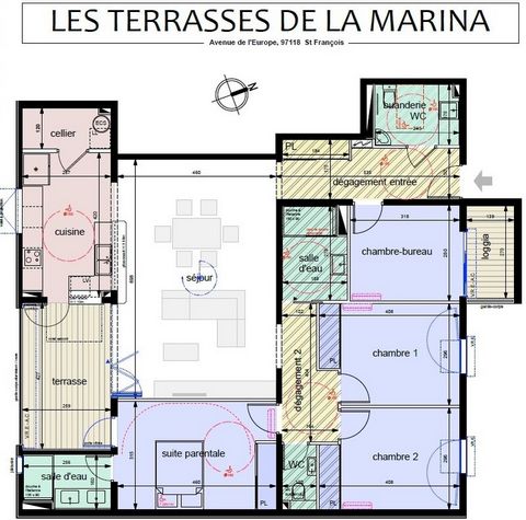Dpt Guadeloupe (971), à vendre SAINT FRANCOIS appartement T4 de 133,62 m²