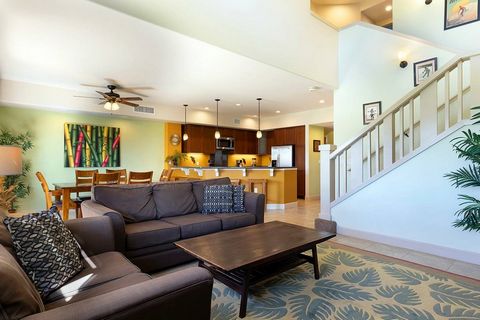 Welcome to Halii Kai 18G, an extraordinary three-bedroom, three-bathroom two-story condominium that showcases a corridor fairway view of the Ocean Course and the majestic Hualalai Mountain. Located in Building 18, this unit boasts proximity to the te...