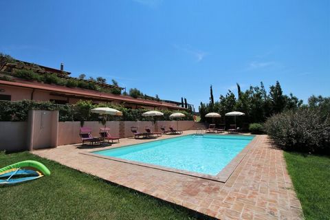 Stay in the countryside amidst olive trees, fields, and near the sea. This farmhouse in Montalto di Castro has 3 bedrooms where 5 people can stay. It is perfect for a group or families with children to relax with a shared swimming pool and air condit...