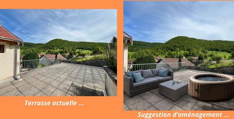 Maison au cœur d’un village paisible, proche du Mont Poupet – 2 logements, grange, cour et terrain