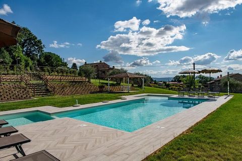 This 7-bedroom holiday home is a fully restored farmhouse close to the Etruscan city of Cortona in Tuscany. It has an attached private swimming pool and it is surrounded by a manicured garden to enjoy the hill view near Tuscany. It is a countryside f...