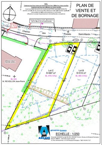 Terrain à bâtir à Etampes quartier Saint-Martin, à 50 minutes de Paris via la gare RER C Etampes Saint-Martin à 10 minutes à pied. 3.5.7 IMMO vous propose ce terrain afin de réaliser votre projet sur un terrain de 687 m2, disposant d'une façade de 15...