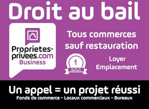 Stéphanie Bouyges , vous propose le droit au bail de ce local idéalement situé en plein coeur de Versailles bénéficiant d'un bel emplacement . Cet établissement de plain-pied dispose d'une vitrine d'angle de 10 mètres , d'une surface commerciale de p...