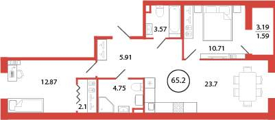 Продается 2-комн. квартира, площадью 65.2 м2 малоэтажной в 10 мин. транспортом от м. Девяткино. Возможен вариант покупки с использованием ипотечных средств, есть рассрочка, возможна покупка с использованием материнского капитала, есть военная ипотека...