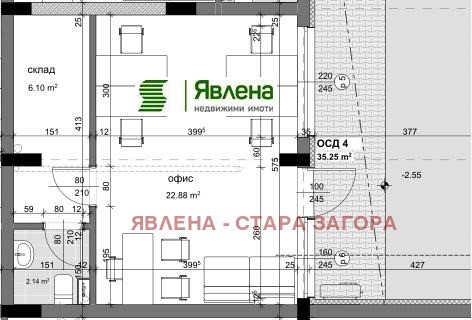Yavlena sells Business activity in a new building in front of Act 16. The property is suitable for shop, office, doctor's office, payment center, courier services, cosmetic studio and other activities. It has a warehouse and a private bathroom. If in...