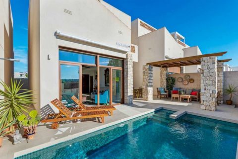 In a very quiet area in Benijofar is this beautiful villa for sale. Upon entering, you immediately discover a very nicely landscaped pool and barbecue area where you can enjoy the Spanish sun. The villa comprises a beautiful living and dining room wi...