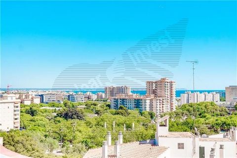 Palm. Penthouse with terrace in the center and sea views. This apartment is an attic and has an area of approximately 145m2. It consists of a large living room, large fitted and equipped kitchen with large laundry room, 3 double bedrooms, 2 bathrooms...