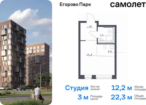 Продается квартира-студия. Квартира расположена на 2 этаже 12 этажного монолитного дома (Корпус 3.1, Секция 4) в ЖК «Егорово Парк» от группы «Самолет». ЖК «Егорово Парк» — подмосковный жилой комплекс комфорт-класса на юго-востоке Подмосковья в 20 мин...