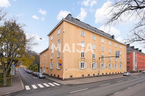 A unique top-floor, one-bedroom apartment in a heritage-protected building wing. This through-apartment has high ceilings, wide windowsills, and wooden floors, with windows opening to a lovely courtyard and peaceful Ähtärintie. Fully renovated in 201...