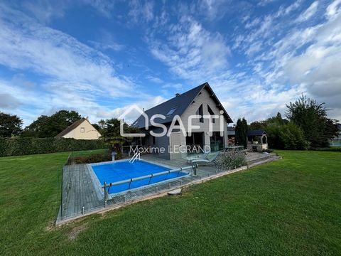 Maxime Legrand conseiller en immobilier SAFTI vous présente à seulement 11 KILOMÈTRES DE LISIEUX, PROCHE D'UN JOLIE PETIT VILLAGE AVEC COMMERCES ET ÉCOLES, cette BELLE MAISON OSSATURE BOIS CONSTRUITE EN 2011 AVEC PISCINE SUR SONT AGRÉABLE TERRAIN CLO...