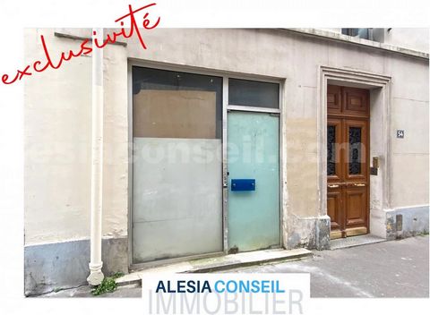 Boutique MURS de BOUTIQUE, 49 m2 entre ALESIA y DENFERT ROCHEREAU, rue Remy Dumoncel. Local con 3 m de escaparate a la calle y tienda trasera con acceso al patio en una parte anexa del edificio principal. Bodega 5 m2.