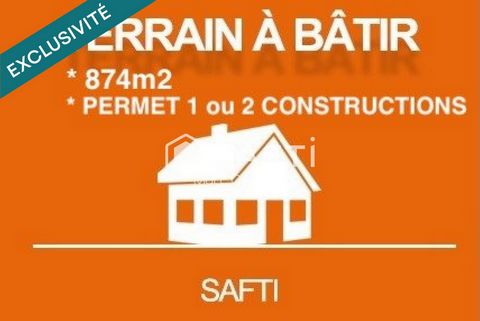 TERRAIN À BÂTIR VIABILISÉ 874m2: hors lotissement!