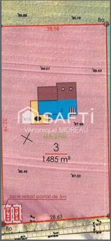 Beau terrain constructible de 1485 m² hors lotissement