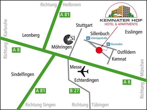 Traumhafte Aussicht über die Filderebene bis zur Schwäbische Alb: Wir können Ihnen hier bis zu 40 komplett eingerichtete Apartments mit eigener Küche, Bad und WC anbieten. Die verkehrsgünstige Lage zum Flughafen Stuttgart, zur neuen Messe und Autobah...
