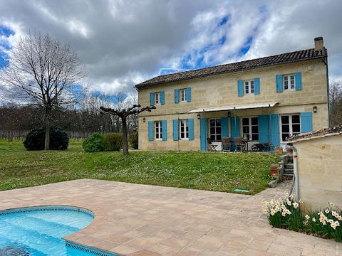 Superb setting for this viticole domaine completely surrounded by its land and vines straddling two appellations in the St Emilion satellites with a full-modernised vinification cellar and all the requisite agricultural buildings and equipment. The m...