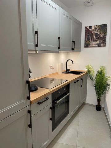 The apartment was renovated in March 2022 and furnished with only high-quality furniture. Its highlights also include solid parquet flooring, stucco, box spring bed, 4K Smart TV, newly fitted kitchen (incl. dishwasher and large refrigerator) with all...