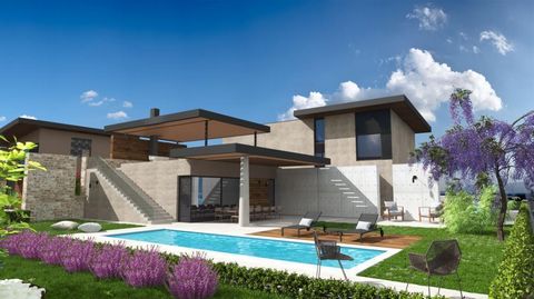 Luxury villa under construction with sea view in Vodnjan, with the complex of several new modern villas. Villa located in a beautiful and quiet part of Vodnjan with a unique view of the sea and the Brijuni Islands. Total area is 270 sq.m. Land plot i...