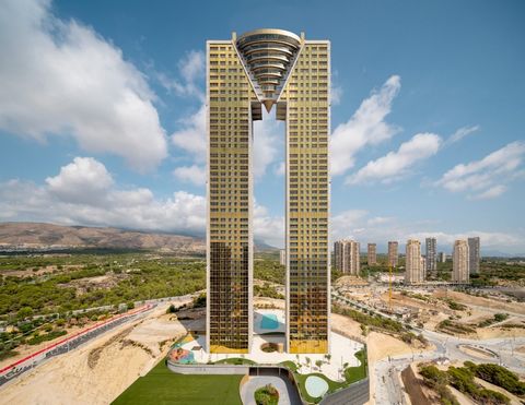 GEWELDIG 2 SLAAPKAMER APPARTEMENT IN ICONISCH GEBOUW MET SPECTACULAIR UITZICHT(BENIDORM)~ ~ Exclusieve residentie van luxe appartementen in een gebouw van bijna 200 m. hoog, met een prachtig uitzicht op zee en een iconisch design verdeeld over 2 tore...